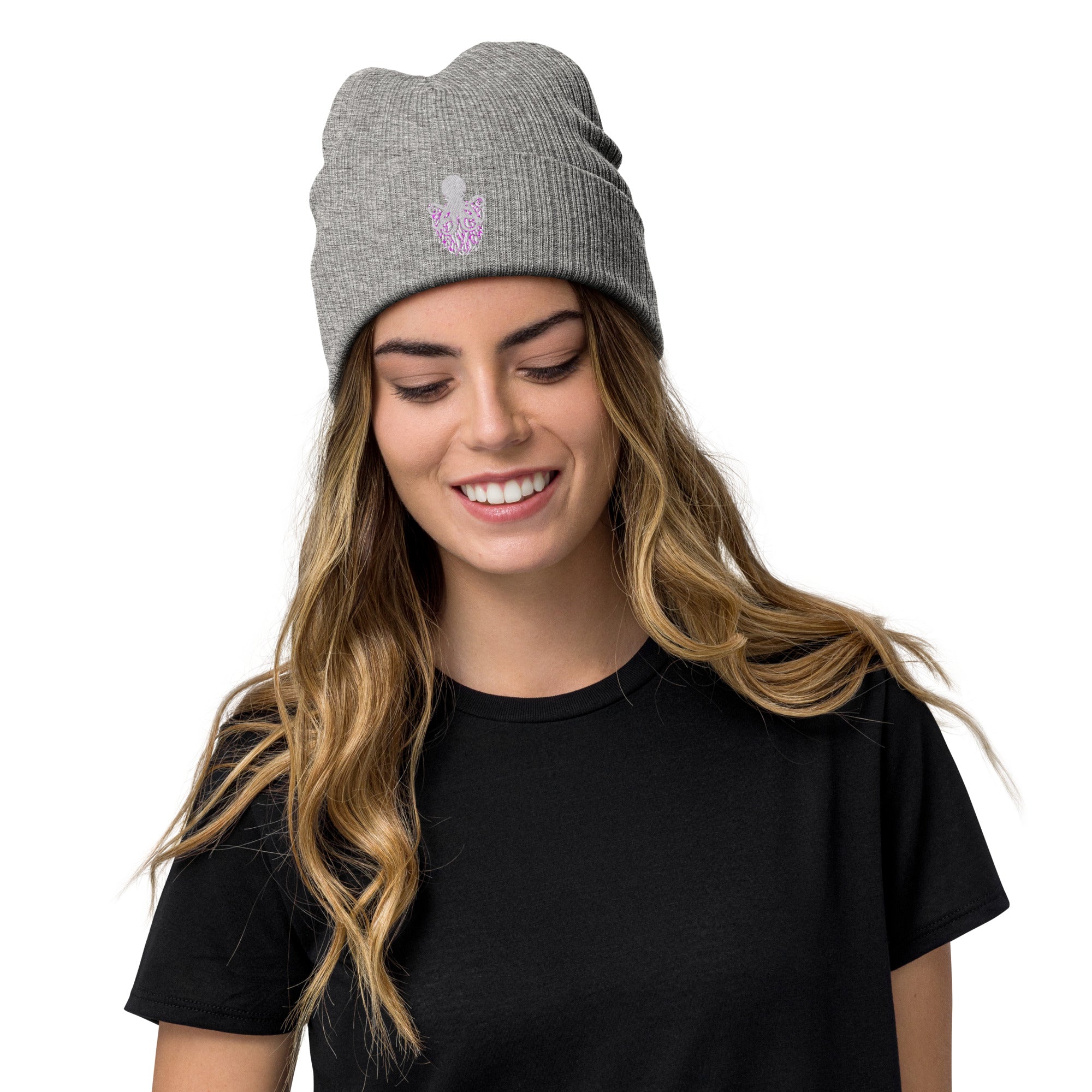 Textured knit beanie